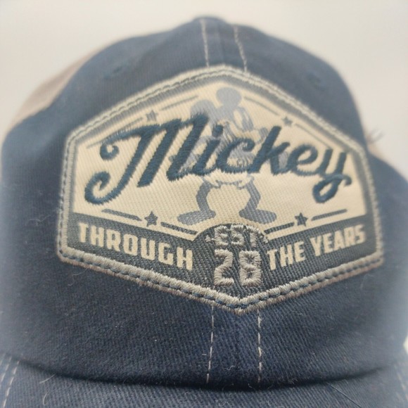 Disney Parks Mickey Mouse Through the Years Baseball Cap  Adjustable Tan Blue - Picture 2 of 9